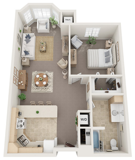 3D Floor Plan Unit B