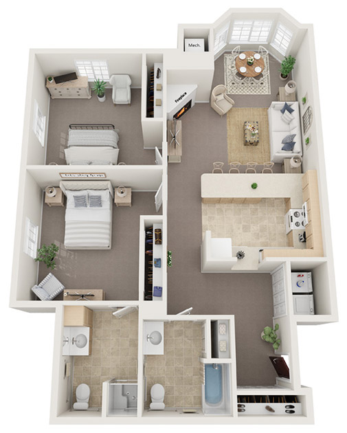 3D Floor Plan Unit G