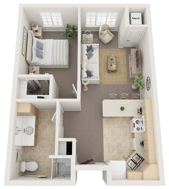 3D Floor Plan Unit L