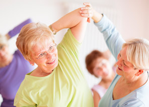 residents in fitness room