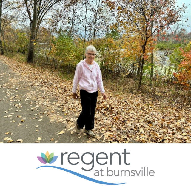 Ginny walks on the trail